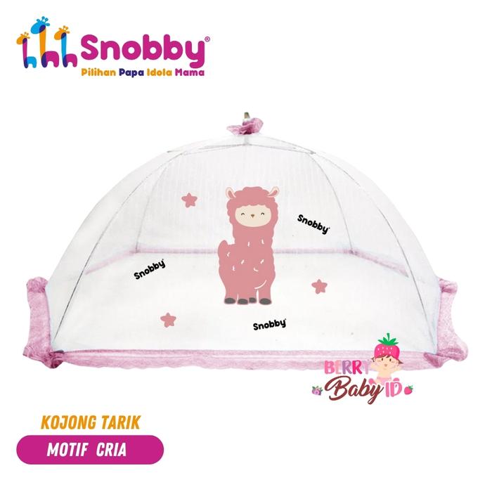 Gambar Snobby Kojong Tarik Motif Kelambu Bayi Lipat Anti Nyamuk Mosquito Net - Cria Pink dari Berry Baby undefined Tokopedia