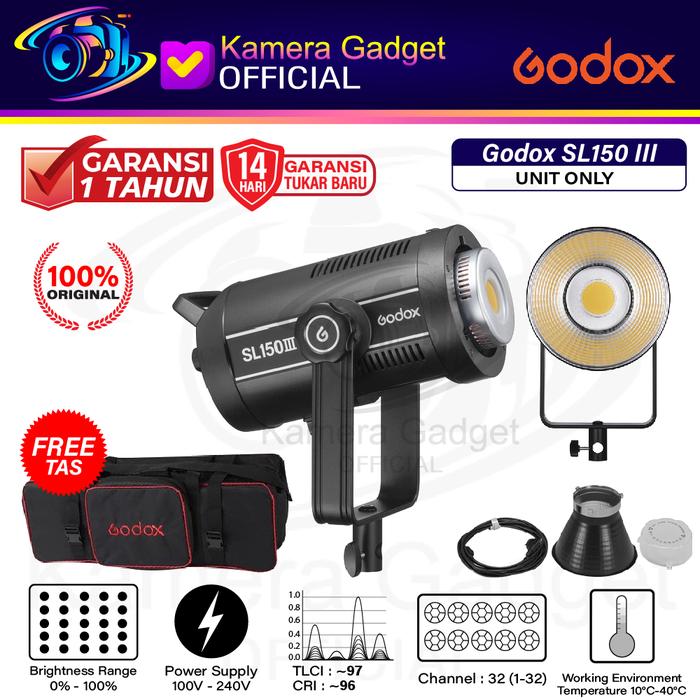 Gambar Godox Light SL150 III Softbox Grid Lampu Video LED - SL150III SL 150 - UNIT ONLY, TANPA TAS dari Kamera Gadget Official undefined Tokopedia