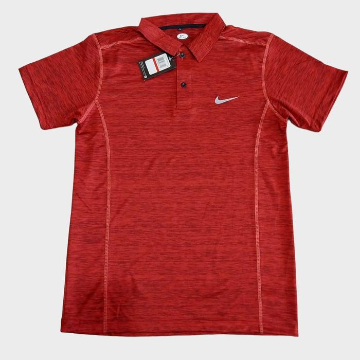 Gambar atasan baju jersey model kerah running gym fitness tenis futsal senam. - merah NK, XL dari Daffa Sport_NEW undefined Tokopedia