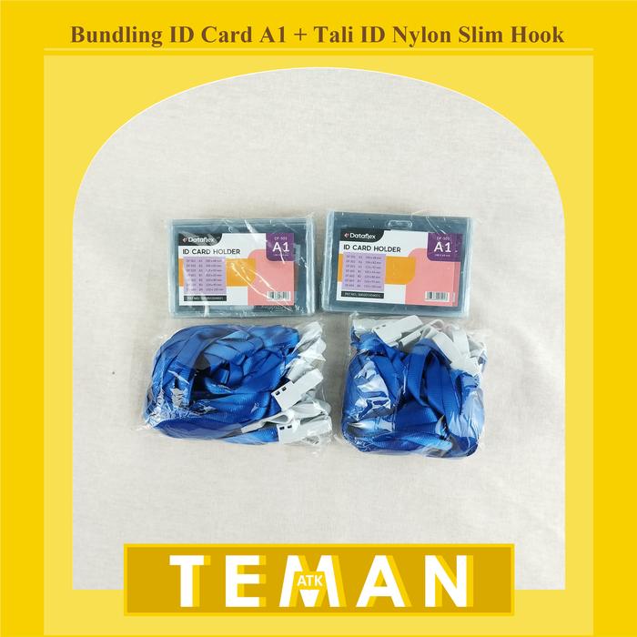 Gambar Bundling ID Card A1 + Tali ID Nylon Slim Hook Plastik (CBT-NYLK) - Biru dari TEMAN ATK undefined Tokopedia