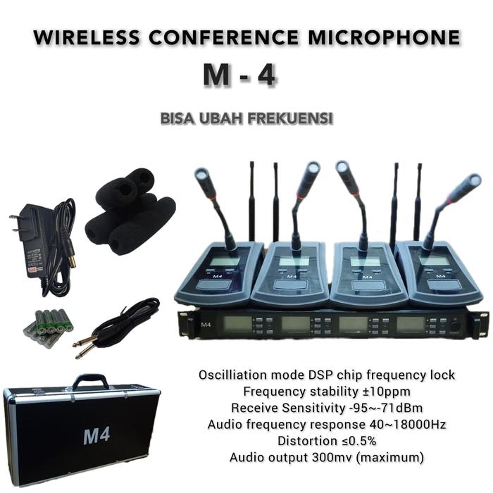 Gambar MIC WIRELESS MEJA SHURE M4 MICROPHONE CONFERENCE PODIUM - SHURE M4 NEW dari Pure Audio 79 undefined Tokopedia