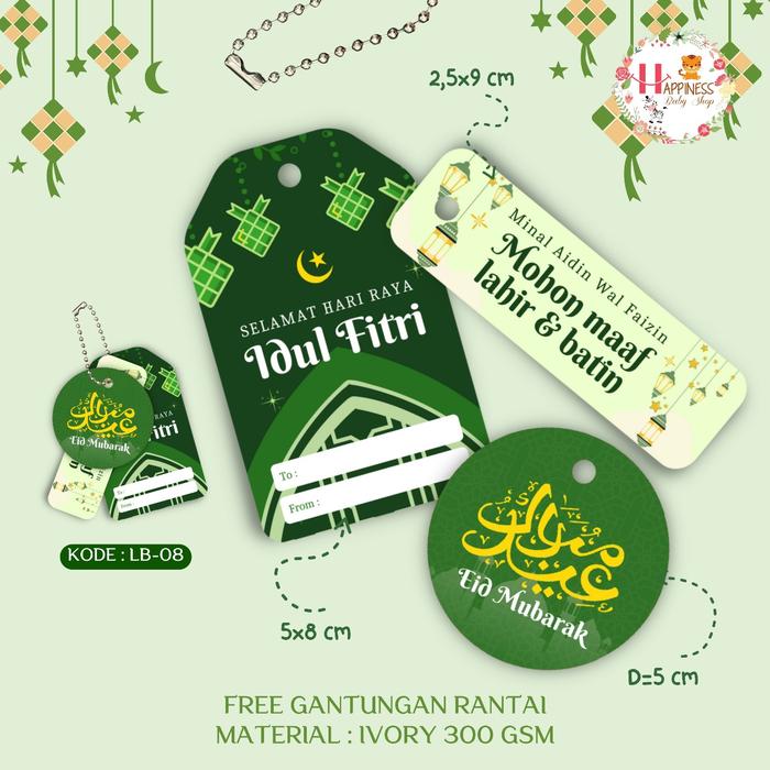 Gambar Custom Hang Tag Souvenir Lebaran / Hang Tag Kue Lebaran / Idul Fitri - LB-08 dari Happiness Babyshop Bandung undefined Tokopedia