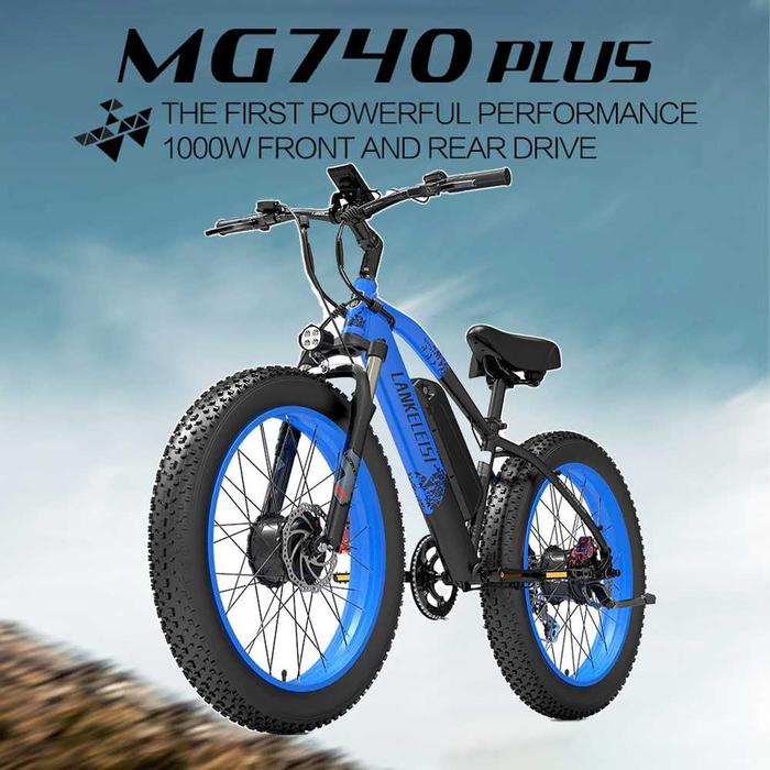 Gambar Sepeda Listrik Lankeleisi MG740 PLUS Ban Besar Fat Bike Tire 48V 20Ah - Black Blue dari LANKELEISI E-Bike undefined Tokopedia