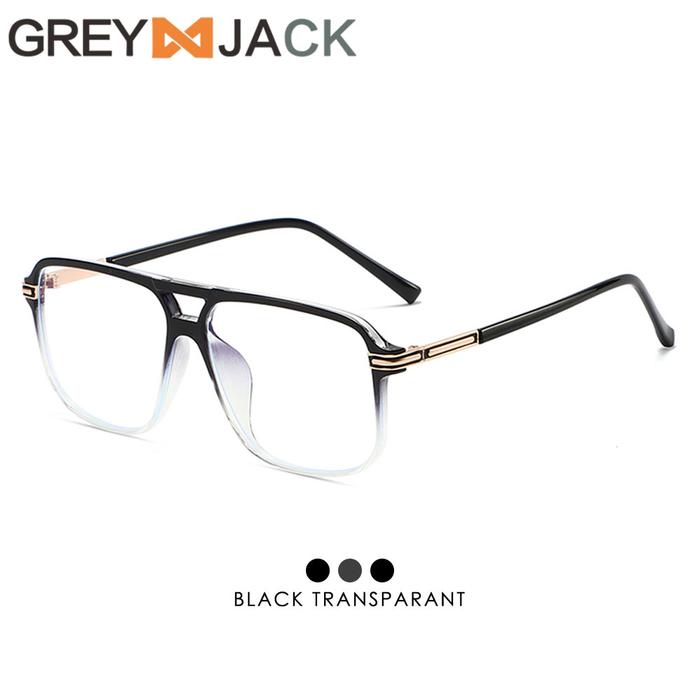 Gambar Grey Jack Kacamata Antiradiasi Blueray Model Aviator Kotak TR90 260 - BLACK TP, (-) BLUERAY dari Grey Jack Eyewear undefined Tokopedia