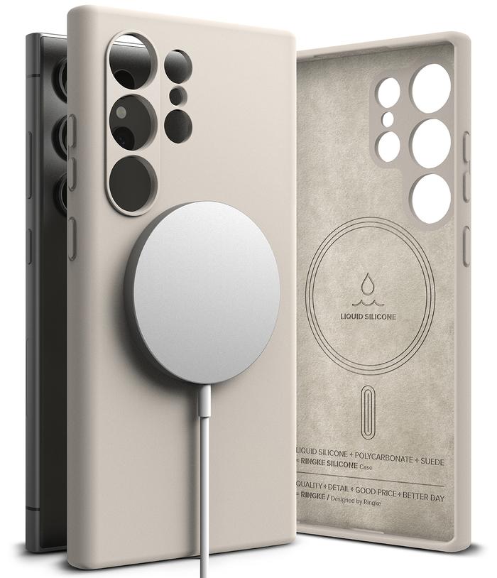 Gambar Case Compatible For Samsung Galaxy S24 Ultra / S24 Ringke Silicone Magnetic MagSafe Casing - Stone, S24 Ultra dari Ringke Indonesia undefined Tokopedia