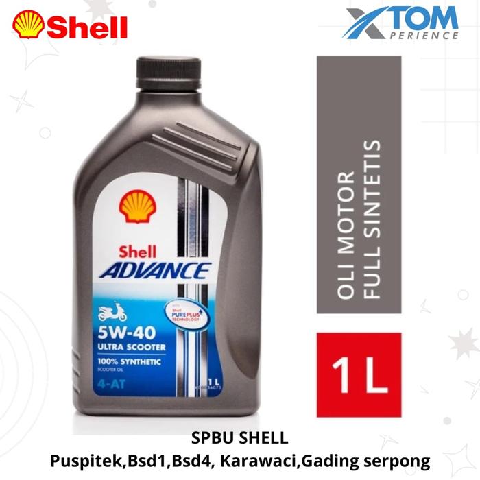 Jual Shell Advance 5W-40 Ultra Scooter 1 Liter 100% ORIGINAL - Kab ...