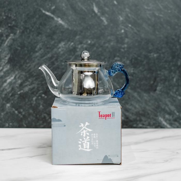Gambar Chinese Glass Teapot | Xiao Qing Gan Teapot | Teko Kaca Dragon Biru dari TEALIFE INDONESIA undefined Tokopedia