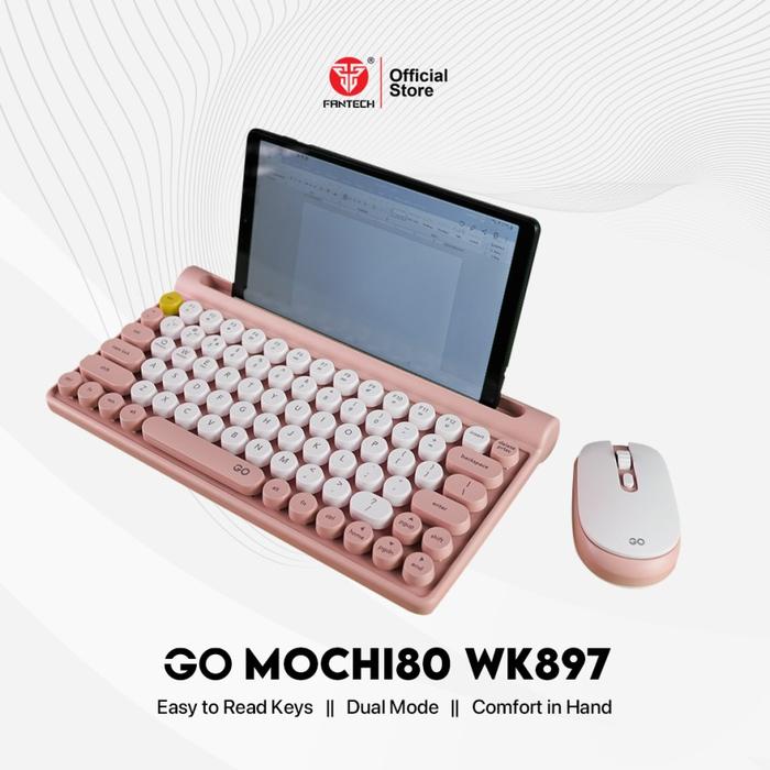 Gambar Fantech GO WK897 / WK- 897 GO MOCHI80 Wireless Mouse Keyboard Bundle - Pink Peach dari Clover Gaming Indonesia undefined Tokopedia