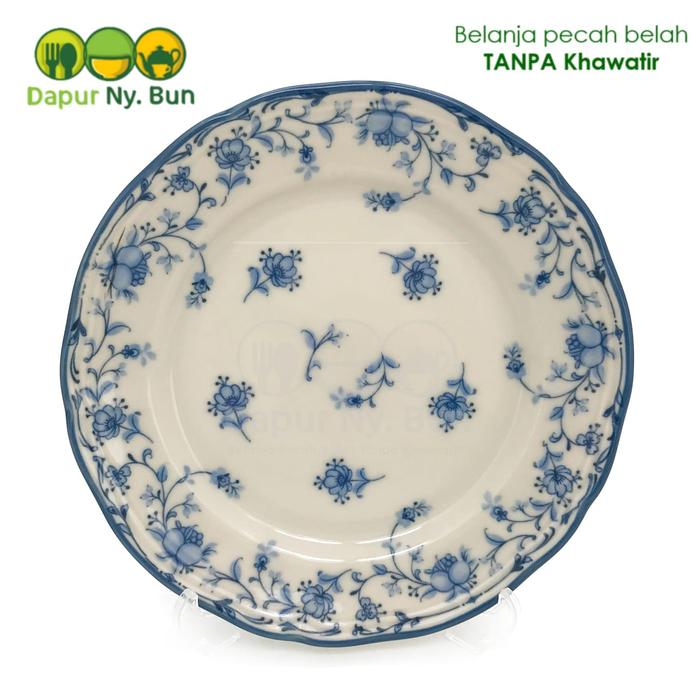 Gambar 1 pc Salad Plate Flower Series / Piring Stoneware Ukuran 8 Inch - Blue Vintage dari dapurnybun undefined Tokopedia