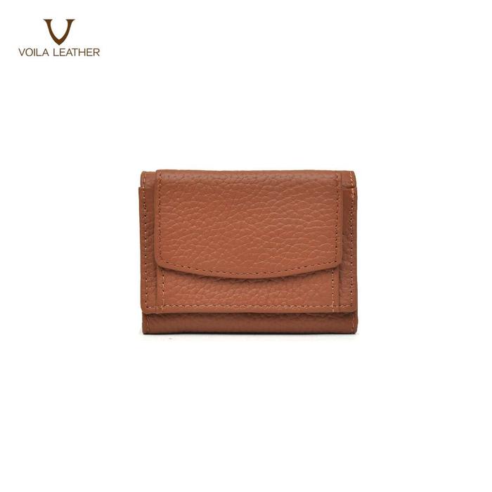 Gambar Dompet Wanita 3fold Kulit Asli Voila Maia - Brown dari Voila Leather undefined Tokopedia
