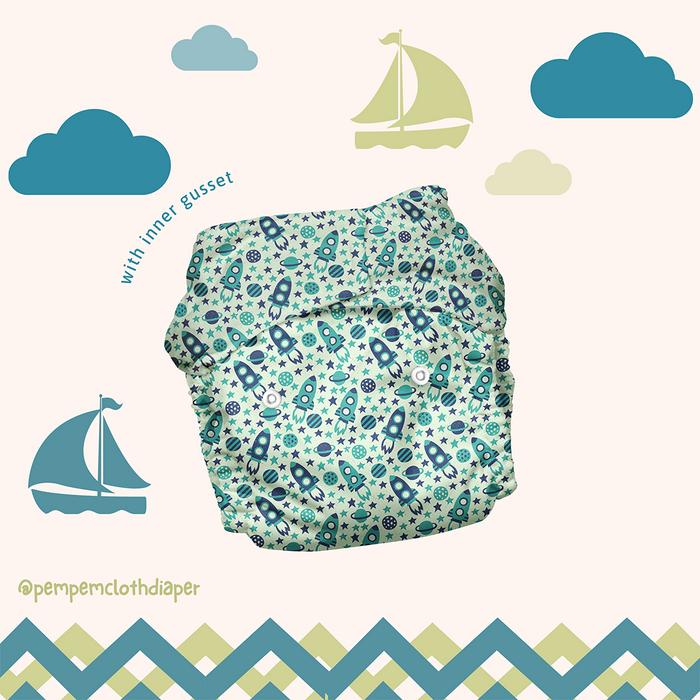 Gambar Popok kain bayi cuci ulang clodi klodi cloth diaper pempem motif CLA07 - Velcro dari EPSILON stores_NEW undefined Tokopedia