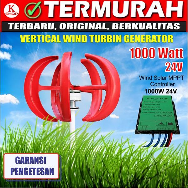 Gambar PLTB Generator Wind Turbine Vertical 300W Turbin Angin / TERBARU - 1000W 24V dari Keissha Shop undefined Tokopedia