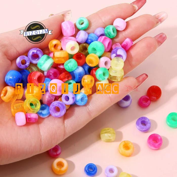 Gambar 50pcs Manik Akrlilik Lubang Besar Motif  Marmer Manik Mainan Edukasi dari RIZQI JM undefined Tokopedia