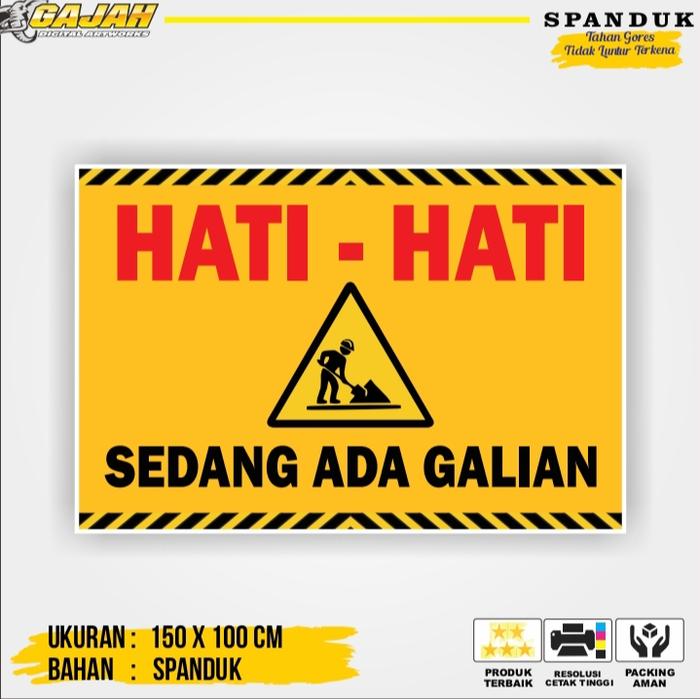Gambar spanduk awas ada galian - 100 x 100 cm dari Gajah Digital Printing undefined 5 Tokopedia