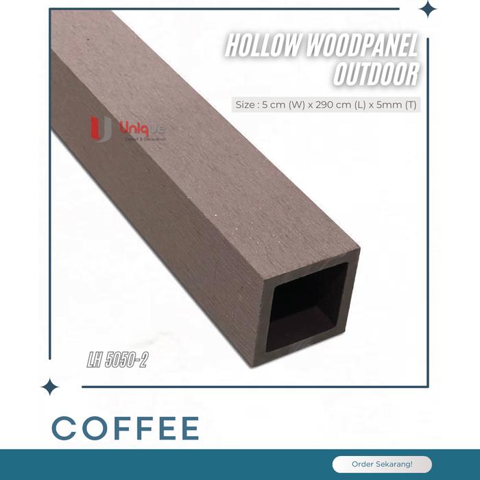 Gambar WPC Outdoor Hollow Partisi 5x5 cm / Panel Kisi Kisi Tube Sekat Dinding - Coffee (5050-2) dari Unique Carpet & Decoration undefined Tokopedia