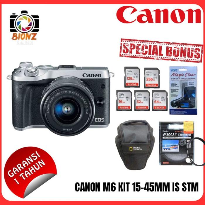KAMERA MIRRORLESS CANON M6 KIT 15-45MM KAMERA MIRRORLESS CANON M6 KIT  15-45MM KAMERA MIRRORLESS CANON M6 KIT 15-45MM M6 KIT 15-45MM, BODY ONLY - Main Image