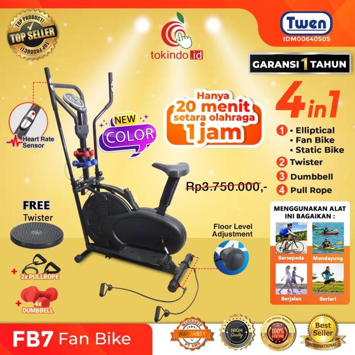 Gambar Twen FB7 Sepeda Statis Alat Fitness Orbitrack Fan Bike Multi Fungsi - Hitam dari TOKINDO Official Store Pekanbaru undefined Tokopedia
