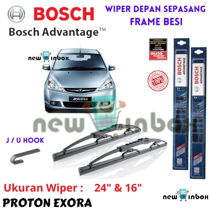 Gambar Wiper Depan Mobil PROTON EXORA Sepasang BOSCH ADVANTAGE 24" & 16" ORI - Depan 24" & 16" dari NEW IN BOX undefined Tokopedia