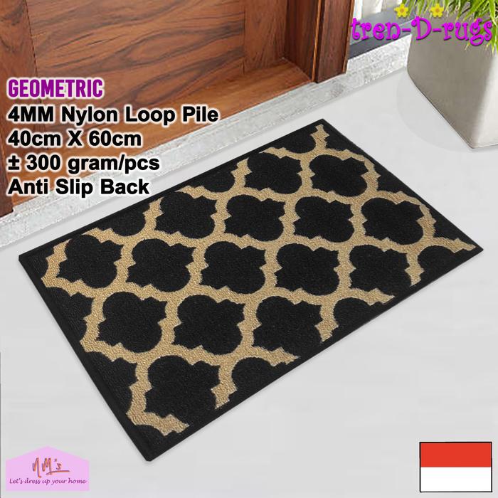 Gambar Tren-D-rugs keset kaki sweden pintu depan dapur kamar anti slip 40x60 - Black Sand dari NMs Lets dress up your home undefined Tokopedia