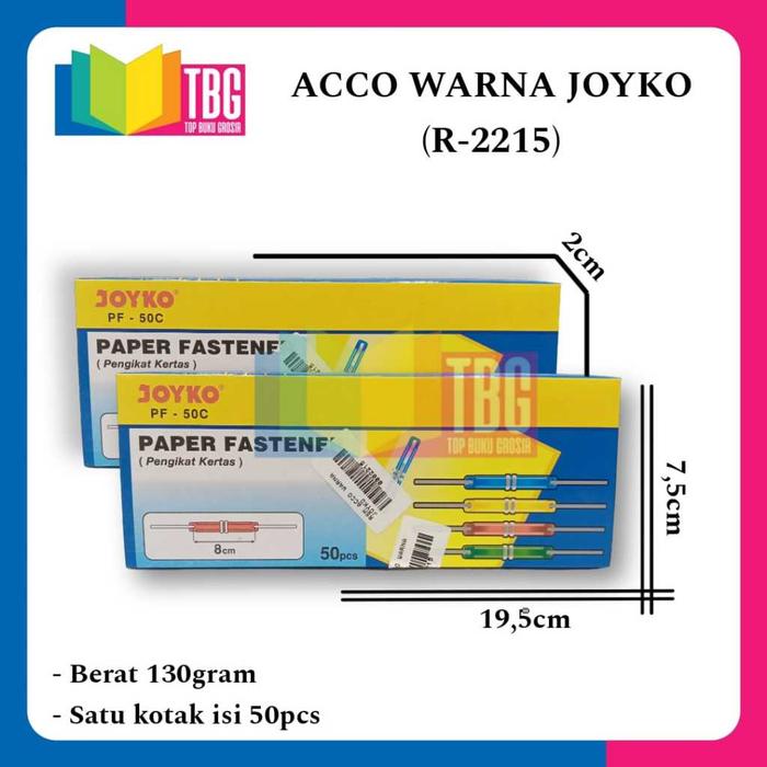 Gambar ACCO WARNA JOYKO PAPER FASTENER 8 CM PEREKAT KERTAS dari thebestgrosir undefined Tokopedia