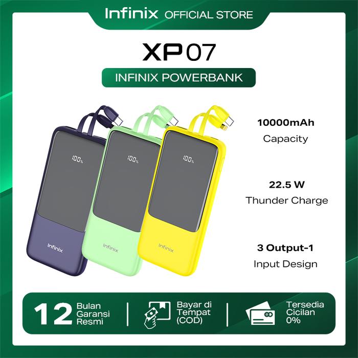 Gambar Infinix Power Bank XP07 - 10000mAh Two Way Super Fast Charging - Yellow dari Infinix Indonesia undefined Tokopedia
