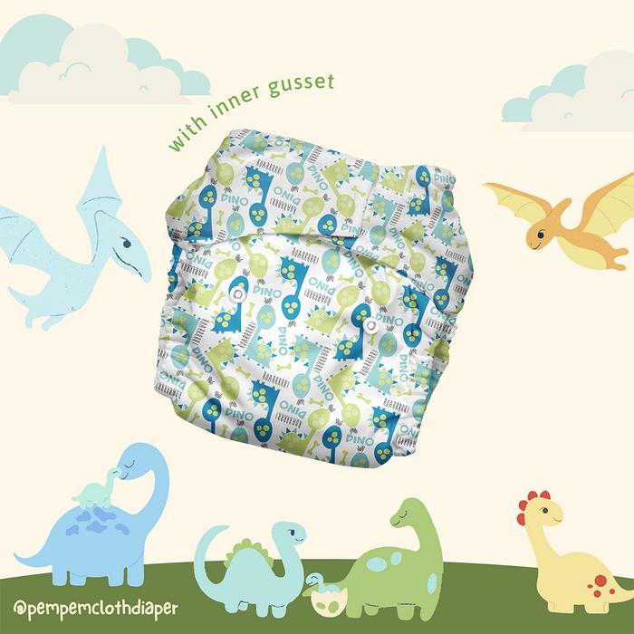 Gambar Popok kain bayi cuci ulang clodi klodi cloth diaper pempem motif CLA03 - Velcro dari EPSILON stores_NEW undefined Tokopedia