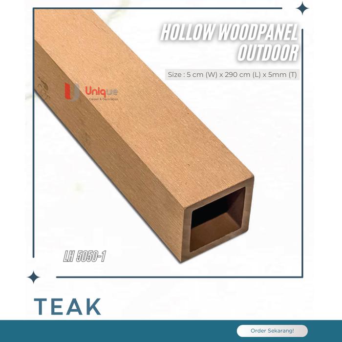 Gambar WPC Outdoor Hollow Partisi 5x5 cm / Panel Kisi Kisi Tube Sekat Dinding - Teak (5050-1) dari Unique Carpet & Decoration undefined Tokopedia