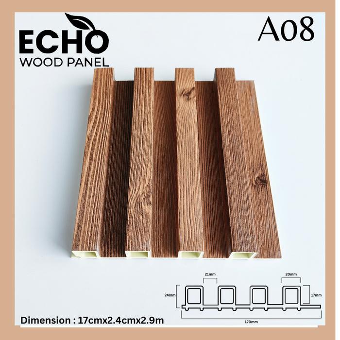 Gambar ECHO WOOD PANEL / WALLPANEL WPC KISI KISI TEBAL 24MM - A08 dari Primary Hub undefined Tokopedia