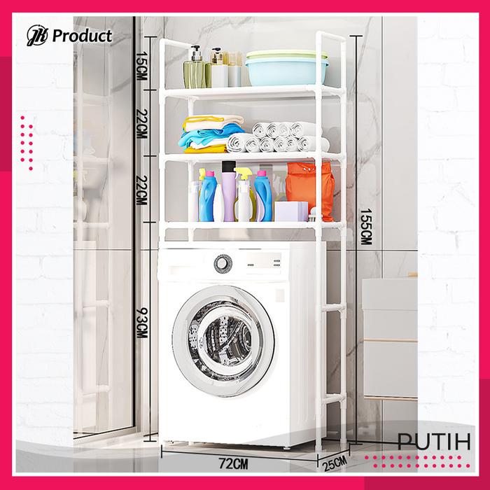 Gambar Rak Mesin Cuci Berdiri Organizer Tempat Sabun Pakaian Detergen - Putih dari JK Product Store undefined Tokopedia