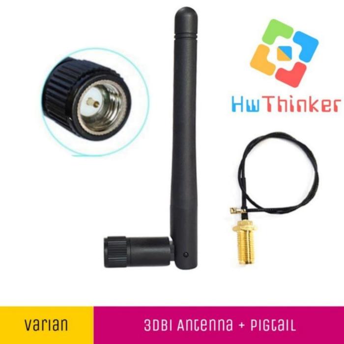 Gambar Antenna Antena WiFI+Pigtail untuk Modul ESP32 NRF24L01 3dBi 5dBi 8dBi - 3dBi dari HwThinker undefined Tokopedia