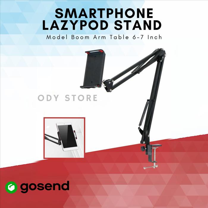Gambar Stand Holder Ipad Tablet Handphone Dudukan Smartphone Lazypod Tripod - Boom Arm Table dari ODY-STORE undefined Tokopedia