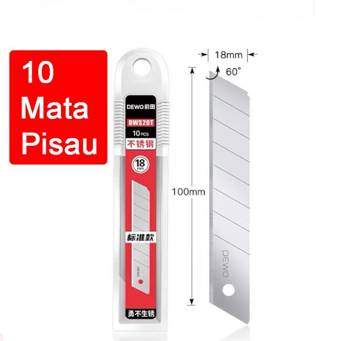 Gambar 6in1 Pisau Cutter 18mm multifungsi baja cuter besi stainless besar 10 - 10 Mata Pisau dari Rumixx_NEW undefined Tokopedia