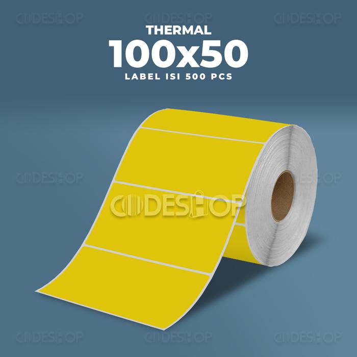 Sticker Label 50x100 Jual Label Thermal 100x50mm 100x50 Stiker Warna 100 x 50 mm isi 500 Pcs ...
