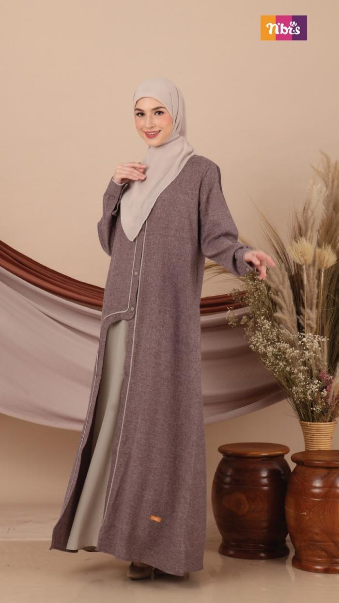Gambar Gamis Nibras NB B153 - Maroon, XS dari Ceritahijab id undefined Tokopedia