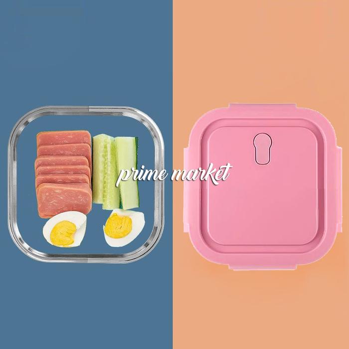 Gambar Kotak Makan Kaca Tebal Lunch Box Kaca Borosilicate 8105469 - Pink dari Prime Market_NEW undefined Tokopedia