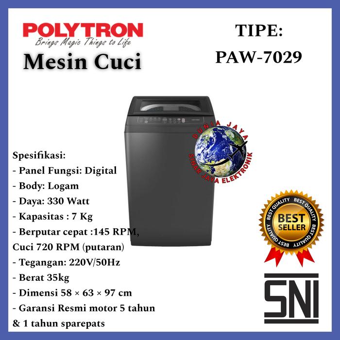 Gambar MESIN CUCI POLYTRON 1 TABUNG PAW 7029 KHUSUS AREA BOGOR dari Dunia Jaya Ciomas undefined Tokopedia