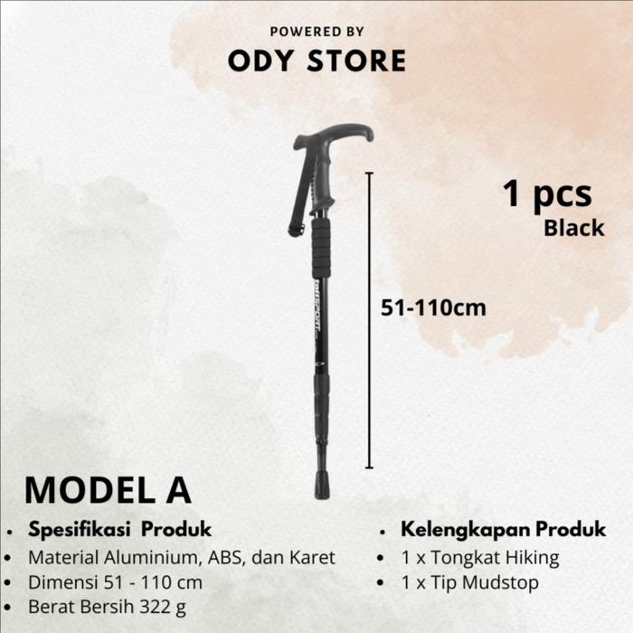 Gambar TONGKAT STICK HIKING TREKKING POLE NAIK GUNUNG LIPAT WITH SAFETY LOCK - MODEL A dari ODY-STORE undefined Tokopedia