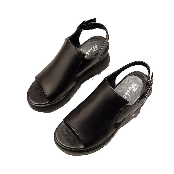 Gambar LURAD Sepatu Sandal Wanita Wedges Korean Style High Quality BL362 - Hitam, 37 dari LURAD.ID undefined Tokopedia