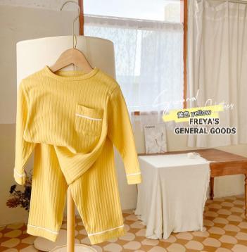 Gambar [FREYA] Setelan Piyama Baju Tidur Anak Unisex Lengan Panjang Premium - Kuning, 110 dari Freya's General Goods undefined Tokopedia