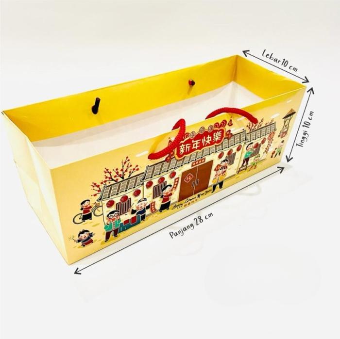Gambar dus hempers imlek box packaging bolu gulung ukuran 25 x 7 x 7 cm - paper bag imlek dari Kiyut Box undefined Tokopedia