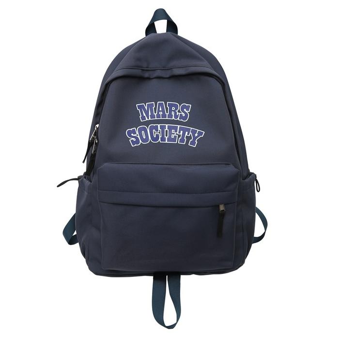 Gambar Tas Ransel Pria Wanita Tas Punggung Sekolah Kuliah Kanvas Remaja Hitam - Navy dari eRKa Wallet Store undefined Tokopedia