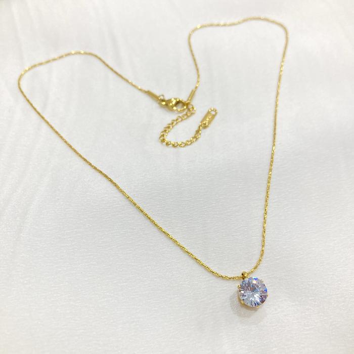 Gambar Kalung perhiasan rantai titanium hitam wanita asli 17k anti karat KT42 - Gold dari Seri Gemilang.id undefined Tokopedia