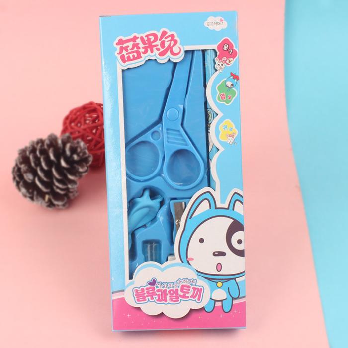 Gambar Semua Gratis - Set Alat Tulis 6 in 1 / Mainan Edukasi Anak Anti Luka - Biru dari OS HOME undefined Tokopedia