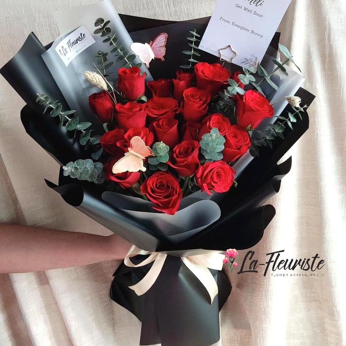 Gambar Buket Bunga Mawar | Bunga Anniversary | Bunga Mawar Merah | lb-34 - Xtra Large dari La Fleuriste undefined Tokopedia