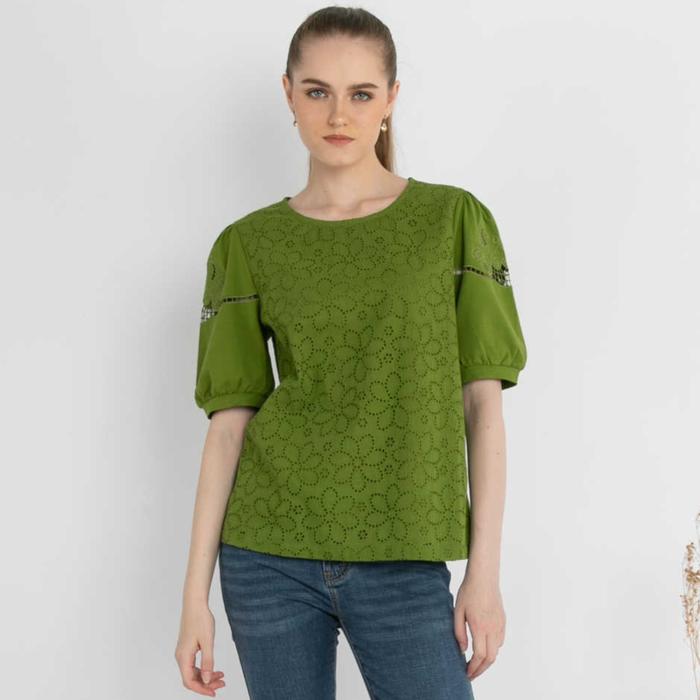 Gambar *Ready Stok* SISTER'S - Atasan Katun Kombi Kaos S7427 (JS) - Hijau, 3L dari Sisters Fashion Group undefined Tokopedia