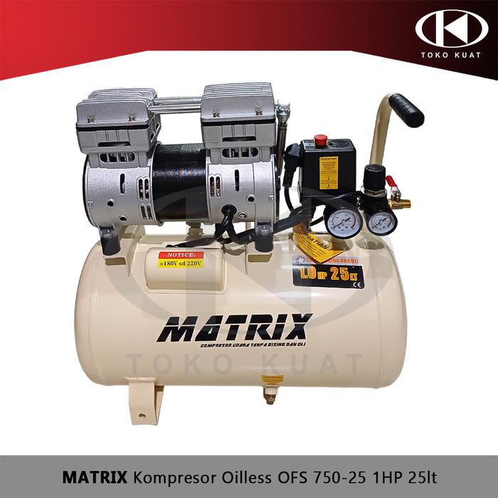 Jual Matrix kompresor silent oilless compressor OFS 750 1HP tank 25lt ...