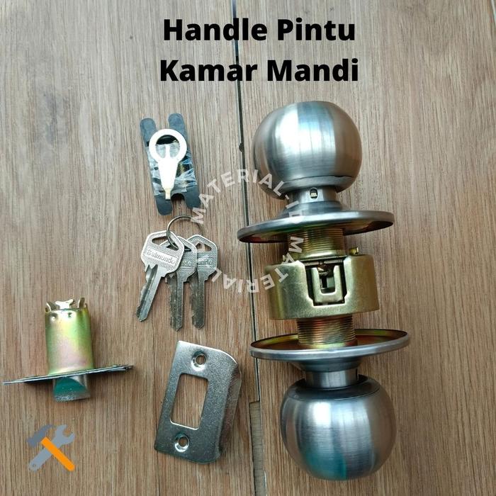 Gambar Handle Pintu Kamar Mandi Stainless Pegangan Gagang Toilet Murah - Bulat dari Material.id undefined Tokopedia
