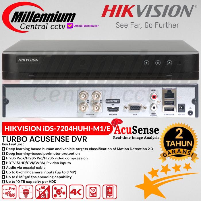 Gambar DVR HIKVISION 4CH iDS-7204HUHI-M1/E TURBO ACUSENSE DVR SUPPORT 8MP - DVR SAJA dari Millennium Central CCTV Kota Administrasi Jakarta Barat Tokopedia