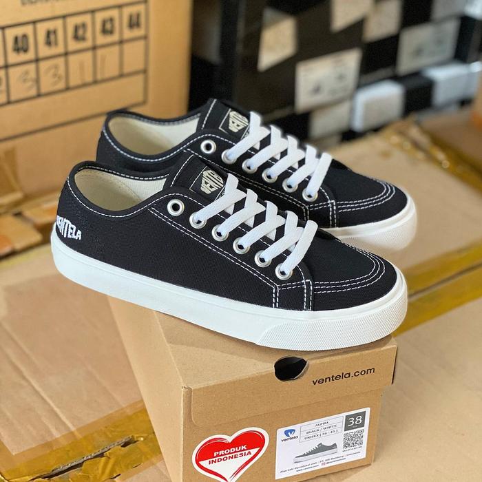 Gambar Sepatu Ventela Alpha Black White Original - B/White, 41 dari ventela.original store undefined Tokopedia