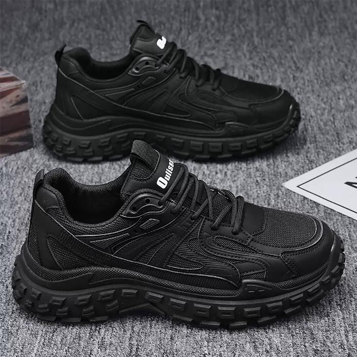 Gambar Sepatu Sneakers Pria Running Olahraga Jogging Hitam Import Original - Hitam, 41 dari SEPATUY_NEW undefined Tokopedia